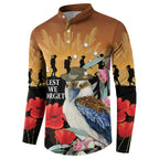 Australia Kookaburra ANZAC Day Button Sweatshirt Rising Sun 25th April Poppy Eucalyptus Blossoms - Aussie Hoodie