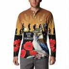 Australia Kookaburra ANZAC Day Button Sweatshirt Rising Sun 25th April Poppy Eucalyptus Blossoms - Aussie Hoodie