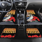 Australia Kookaburra ANZAC Day Car Mats Rising Sun 25th April Poppy Eucalyptus Blossoms - Aussie Hoodie