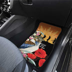 Australia Kookaburra ANZAC Day Car Mats Rising Sun 25th April Poppy Eucalyptus Blossoms - Aussie Hoodie