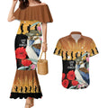 Australia Kookaburra ANZAC Day Couples Matching Mermaid Dress and Hawaiian Shirt Rising Sun 25th April Poppy Eucalyptus Blossoms - Aussie Hoodie