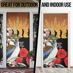 Australia Kookaburra ANZAC Day Door Cover Rising Sun 25th April Poppy Eucalyptus Blossoms - Aussie Hoodie