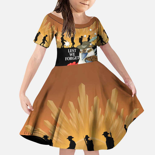 Australia Kookaburra ANZAC Day Family Matching Off The Shoulder Long Sleeve Dress and Hawaiian Shirt Rising Sun 25th April Poppy Eucalyptus Blossoms