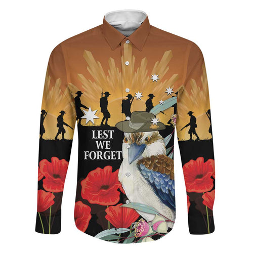 Australia Kookaburra ANZAC Day Family Matching Summer Maxi Dress and Hawaiian Shirt Rising Sun 25th April Poppy Eucalyptus Blossoms