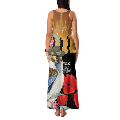 Australia Kookaburra ANZAC Day Family Matching Tank Maxi Dress and Hawaiian Shirt Rising Sun 25th April Poppy Eucalyptus Blossoms
