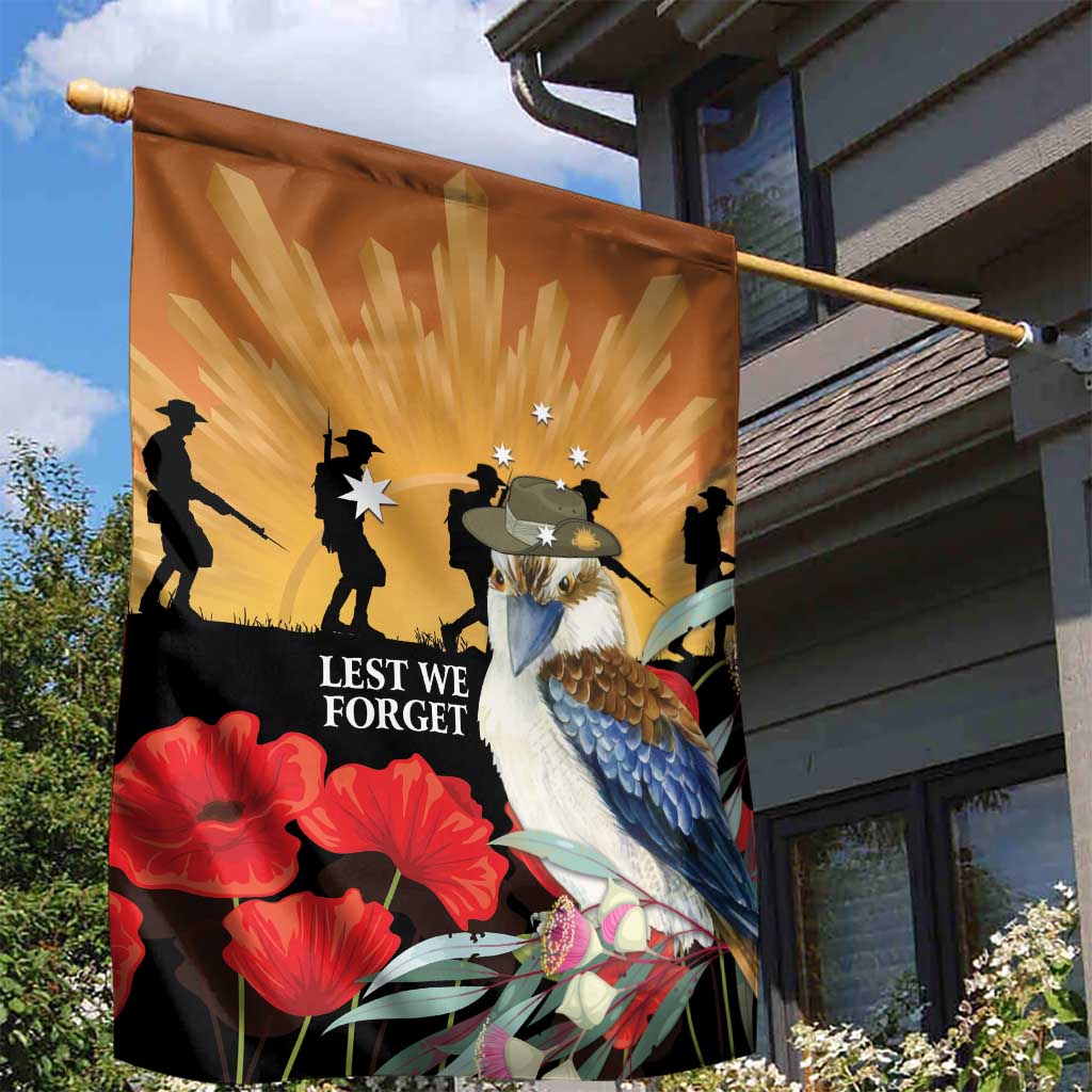Australia Kookaburra ANZAC Day Garden Flag Rising Sun 25th April Poppy Eucalyptus Blossoms - Aussie Hoodie