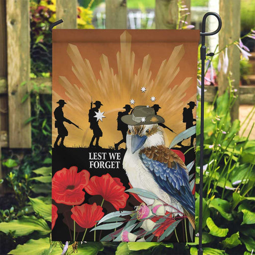 Australia Kookaburra ANZAC Day Garden Flag Rising Sun 25th April Poppy Eucalyptus Blossoms - Aussie Hoodie