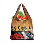 Australia Kookaburra ANZAC Day Grocery Bag Rising Sun 25th April Poppy Eucalyptus Blossoms - Aussie Hoodie