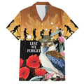 Australia Kookaburra ANZAC Day Hawaiian Shirt Rising Sun 25th April Poppy Eucalyptus Blossoms - Aussie Hoodie