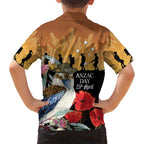 Australia Kookaburra ANZAC Day Hawaiian Shirt Rising Sun 25th April Poppy Eucalyptus Blossoms - Aussie Hoodie