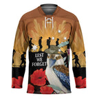Australia Kookaburra ANZAC Day Hockey Jersey Rising Sun 25th April Poppy Eucalyptus Blossoms - Aussie Hoodie