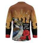 Australia Kookaburra ANZAC Day Hockey Jersey Rising Sun 25th April Poppy Eucalyptus Blossoms - Aussie Hoodie