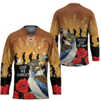 Australia Kookaburra ANZAC Day Hockey Jersey Rising Sun 25th April Poppy Eucalyptus Blossoms - Aussie Hoodie