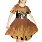 Australia Kookaburra ANZAC Day Kid Short Sleeve Dress Rising Sun 25th April Poppy Eucalyptus Blossoms - Aussie Hoodie