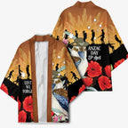 Australia Kookaburra ANZAC Day Kimono Rising Sun 25th April Poppy Eucalyptus Blossoms - Aussie Hoodie