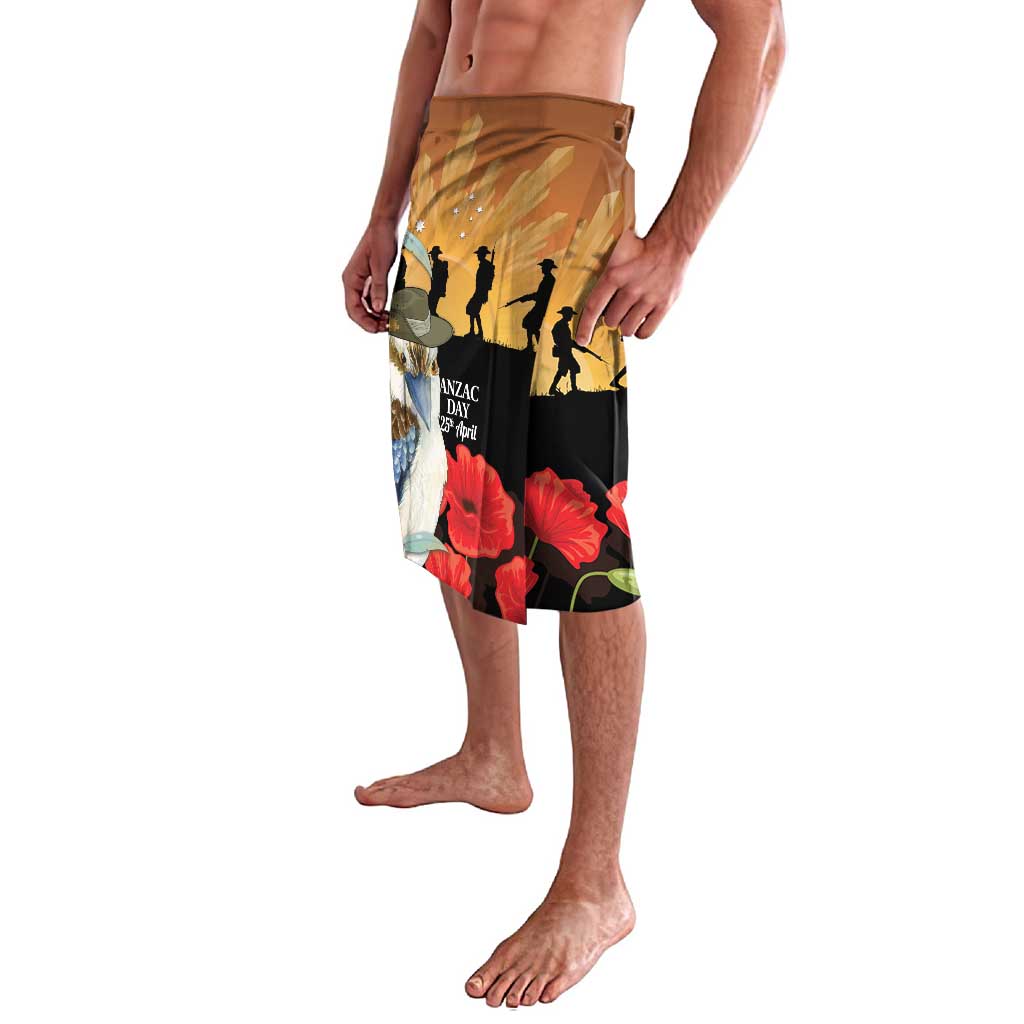 Australia Kookaburra ANZAC Day Lavalava Rising Sun 25th April Poppy Eucalyptus Blossoms - Aussie Hoodie