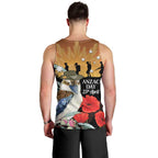 Australia Kookaburra ANZAC Day Men Tank Top Rising Sun 25th April Poppy Eucalyptus Blossoms - Aussie Hoodie
