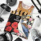 Australia Kookaburra ANZAC Day Men Tank Top Rising Sun 25th April Poppy Eucalyptus Blossoms - Aussie Hoodie