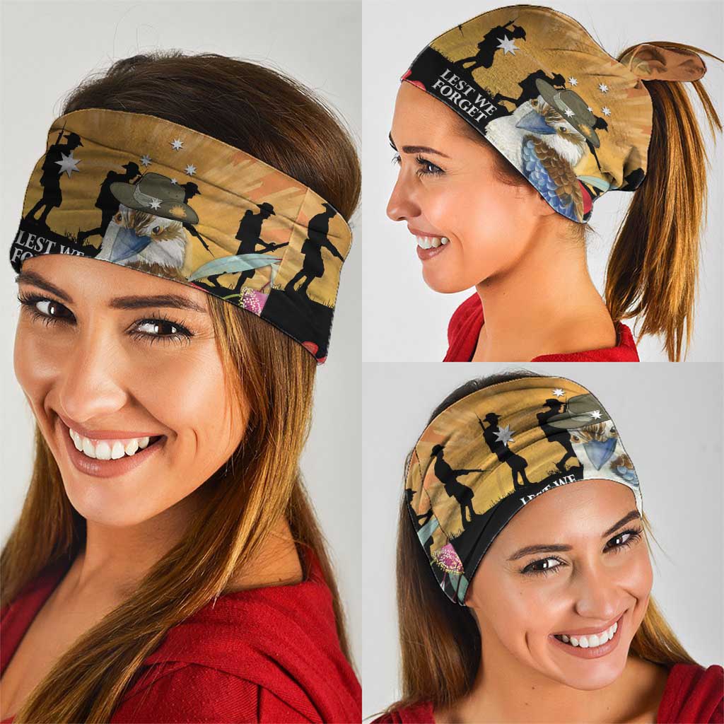 Australia Kookaburra ANZAC Day Neck Gaiter Rising Sun 25th April Poppy Eucalyptus Blossoms - Aussie Hoodie