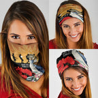 Australia Kookaburra ANZAC Day Neck Gaiter Rising Sun 25th April Poppy Eucalyptus Blossoms - Aussie Hoodie