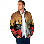 Australia Kookaburra ANZAC Day Padded Jacket Rising Sun 25th April Poppy Eucalyptus Blossoms - Aussie Hoodie