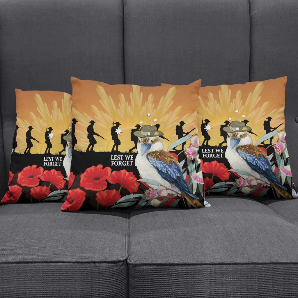 Australia Kookaburra ANZAC Day Pillow Cover Rising Sun 25th April Poppy Eucalyptus Blossoms - Aussie Hoodie
