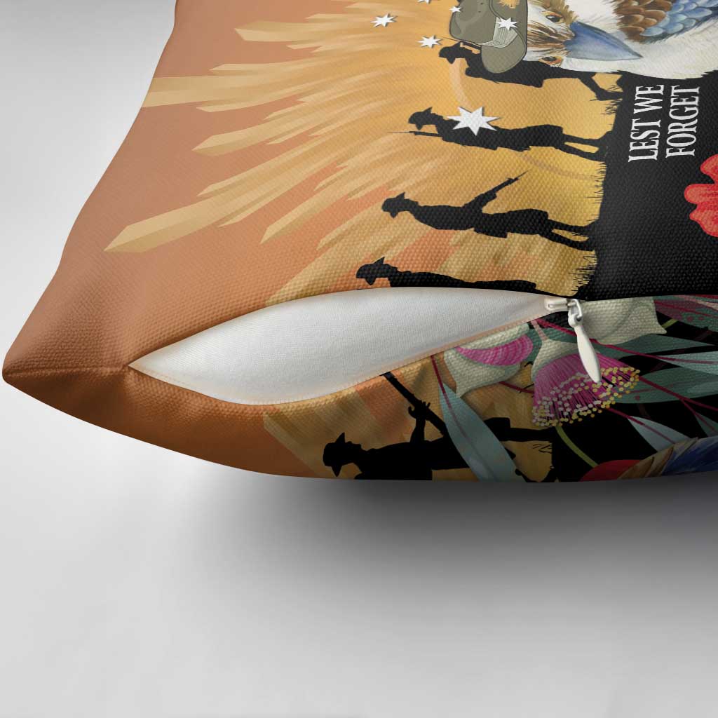 Australia Kookaburra ANZAC Day Pillow Cover Rising Sun 25th April Poppy Eucalyptus Blossoms - Aussie Hoodie