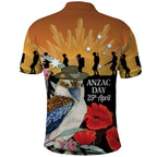 Australia Kookaburra ANZAC Day Polo Shirt Rising Sun 25th April Poppy Eucalyptus Blossoms - Aussie Hoodie
