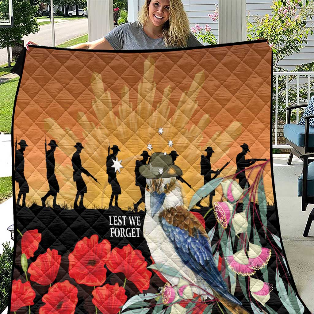 Australia Kookaburra ANZAC Day Quilt Rising Sun 25th April Poppy Eucalyptus Blossoms - Aussie Hoodie