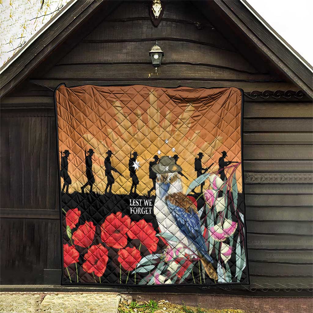 Australia Kookaburra ANZAC Day Quilt Rising Sun 25th April Poppy Eucalyptus Blossoms - Aussie Hoodie