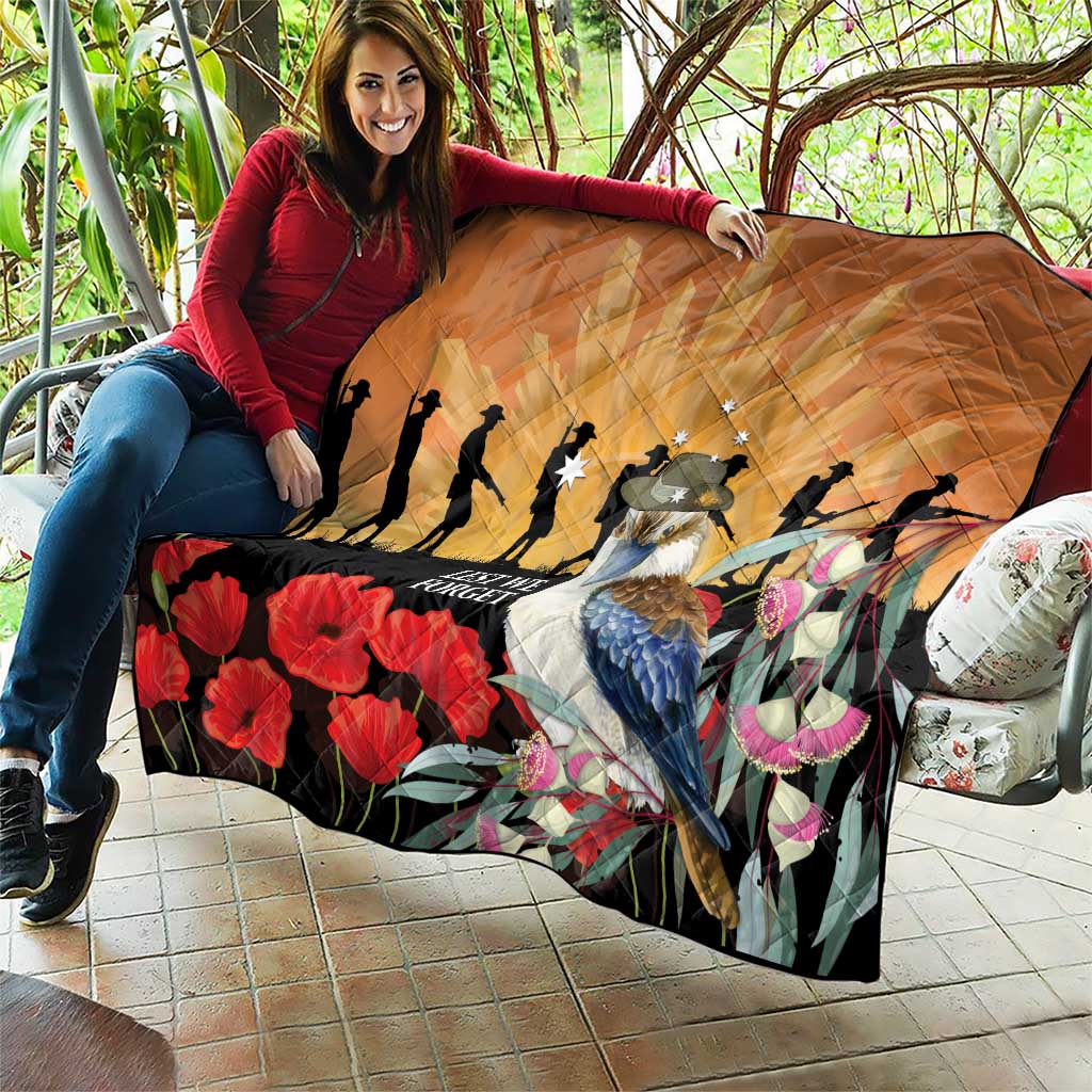 Australia Kookaburra ANZAC Day Quilt Rising Sun 25th April Poppy Eucalyptus Blossoms - Aussie Hoodie