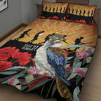 Australia Kookaburra ANZAC Day Quilt Bed Set Rising Sun 25th April Poppy Eucalyptus Blossoms - Aussie Hoodie