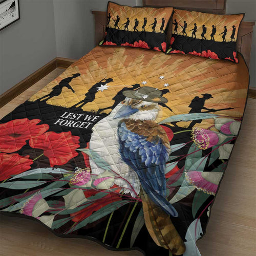 Australia Kookaburra ANZAC Day Quilt Bed Set Rising Sun 25th April Poppy Eucalyptus Blossoms - Aussie Hoodie
