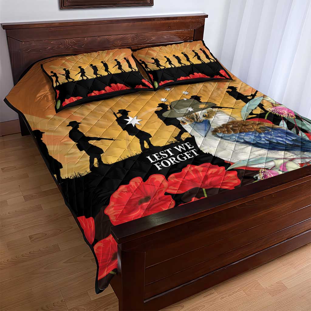 Australia Kookaburra ANZAC Day Quilt Bed Set Rising Sun 25th April Poppy Eucalyptus Blossoms - Aussie Hoodie