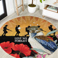 Australia Kookaburra ANZAC Day Round Carpet Rising Sun 25th April Poppy Eucalyptus Blossoms - Aussie Hoodie
