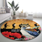 Australia Kookaburra ANZAC Day Round Carpet Rising Sun 25th April Poppy Eucalyptus Blossoms - Aussie Hoodie