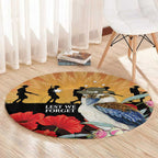 Australia Kookaburra ANZAC Day Round Carpet Rising Sun 25th April Poppy Eucalyptus Blossoms - Aussie Hoodie
