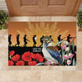 Australia Kookaburra ANZAC Day Rubber Doormat Rising Sun 25th April Poppy Eucalyptus Blossoms - Aussie Hoodie