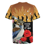 Australia Kookaburra ANZAC Day Rugby Jersey Rising Sun 25th April Poppy Eucalyptus Blossoms - Aussie Hoodie