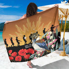 Australia Kookaburra ANZAC Day Sarong Rising Sun 25th April Poppy Eucalyptus Blossoms - Aussie Hoodie