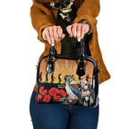 Australia Kookaburra ANZAC Day Shoulder Handbag Rising Sun 25th April Poppy Eucalyptus Blossoms - Aussie Hoodie
