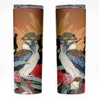 Australia Kookaburra ANZAC Day Skinny Tumbler Rising Sun 25th April Poppy Eucalyptus Blossoms - Aussie Hoodie