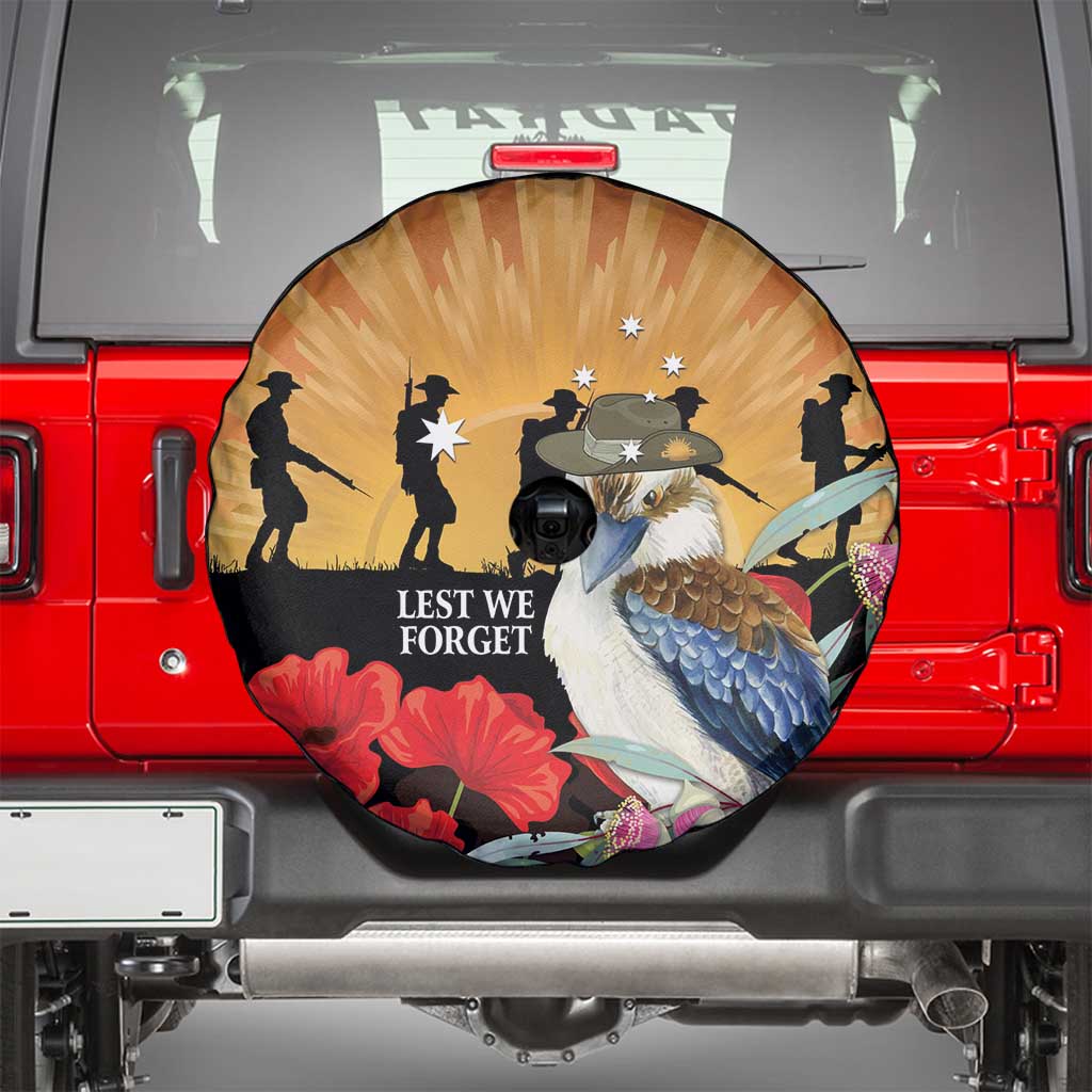Australia Kookaburra ANZAC Day Spare Tire Cover Rising Sun 25th April Poppy Eucalyptus Blossoms - Aussie Hoodie