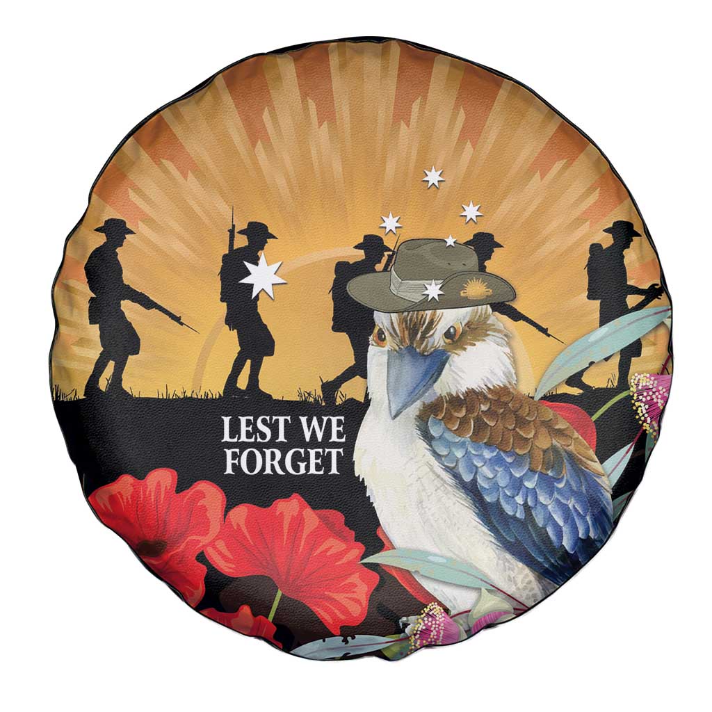 Australia Kookaburra ANZAC Day Spare Tire Cover Rising Sun 25th April Poppy Eucalyptus Blossoms - Aussie Hoodie