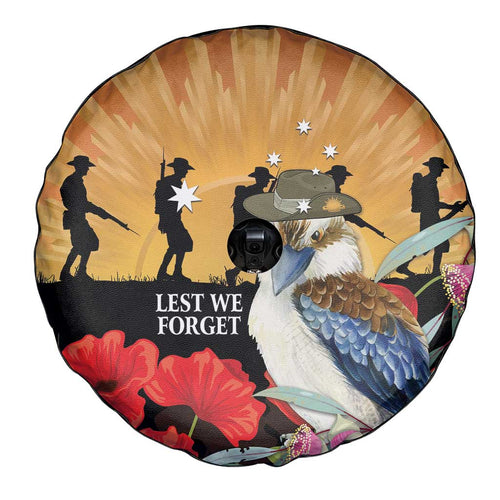 Australia Kookaburra ANZAC Day Spare Tire Cover Rising Sun 25th April Poppy Eucalyptus Blossoms - Aussie Hoodie