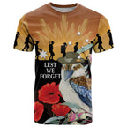 Australia Kookaburra ANZAC Day T Shirt Rising Sun 25th April Poppy Eucalyptus Blossoms - Aussie Hoodie