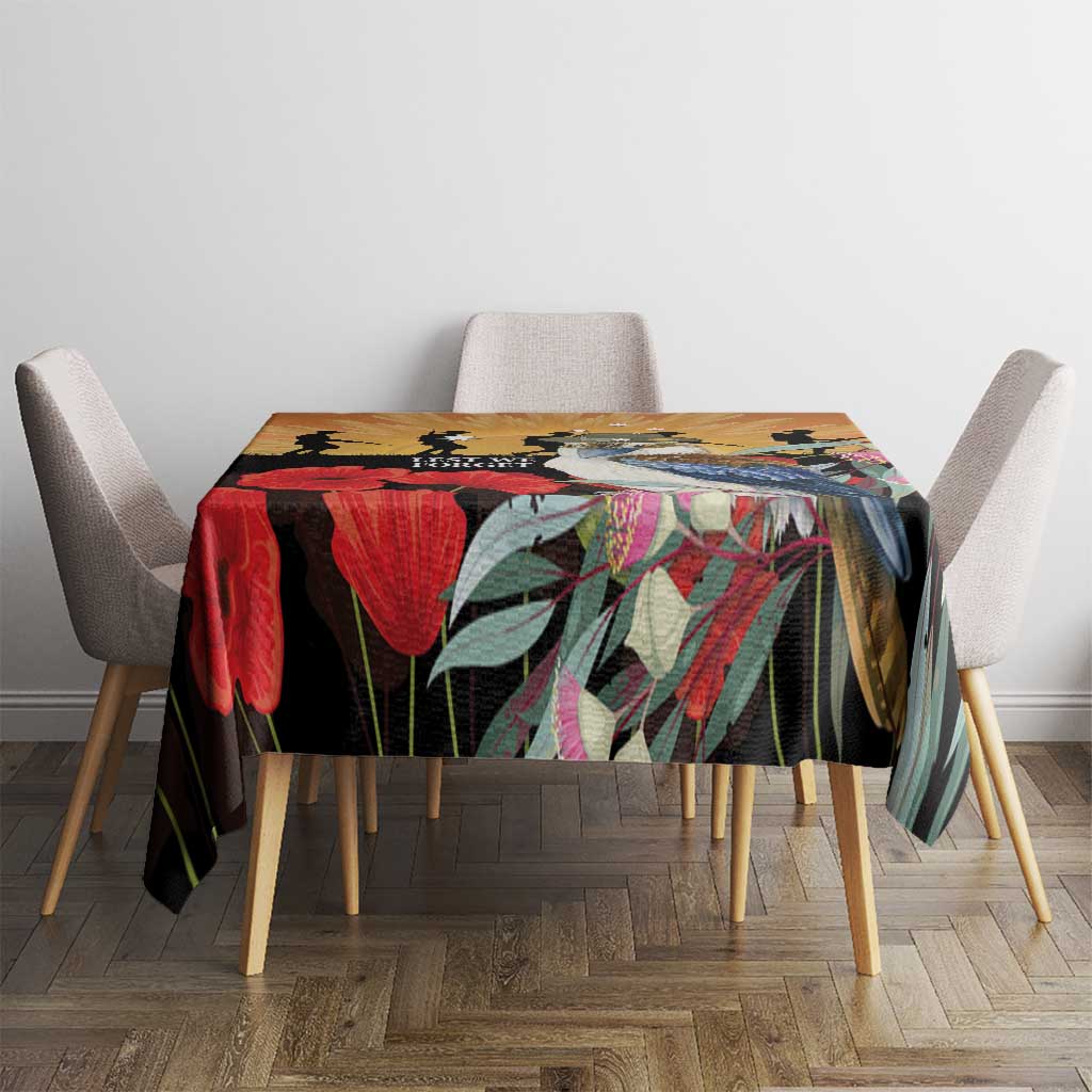 Australia Kookaburra ANZAC Day Tablecloth Rising Sun 25th April Poppy Eucalyptus Blossoms - Aussie Hoodie