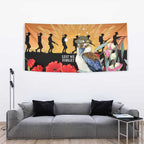 Australia Kookaburra ANZAC Day Tapestry Rising Sun 25th April Poppy Eucalyptus Blossoms - Aussie Hoodie