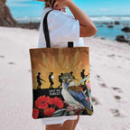 Australia Kookaburra ANZAC Day Tote Bag Rising Sun 25th April Poppy Eucalyptus Blossoms - Aussie Hoodie