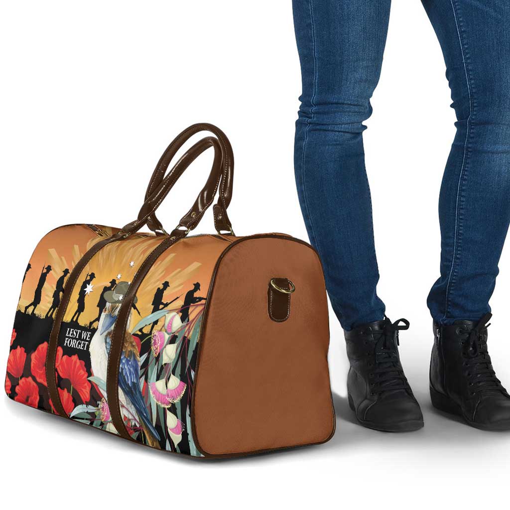 Australia Kookaburra ANZAC Day Travel Bag Rising Sun 25th April Poppy Eucalyptus Blossoms - Aussie Hoodie